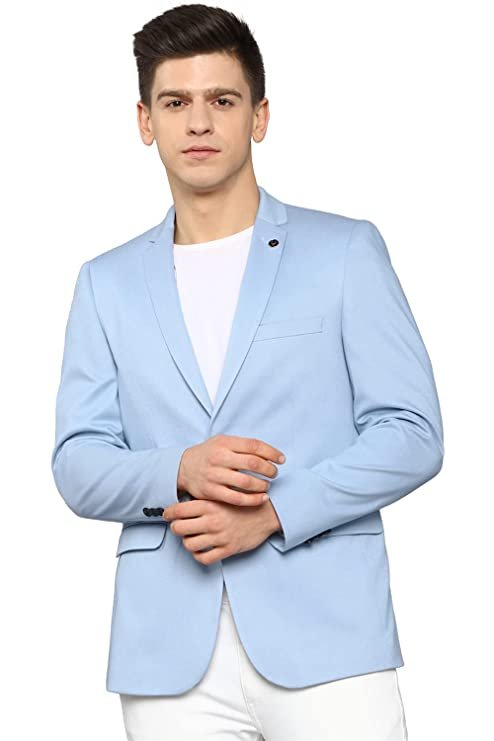 Allen Solly Men’s Slim Blazer (ASBZMUJF188424_Blue_42)