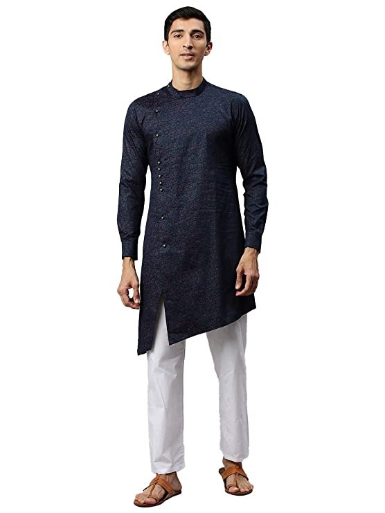 Printed Casual Cotton Full Sleeves Kurta for Men
