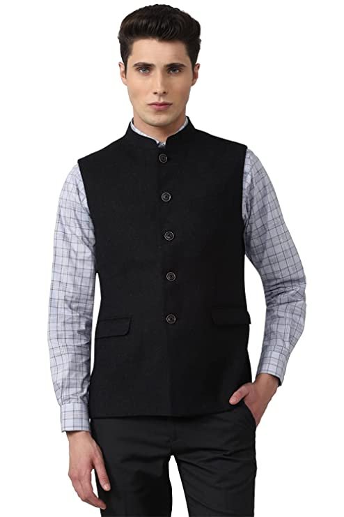Van Heusen Men’s A-Line Coat (VHNJDSLBA52206_Black