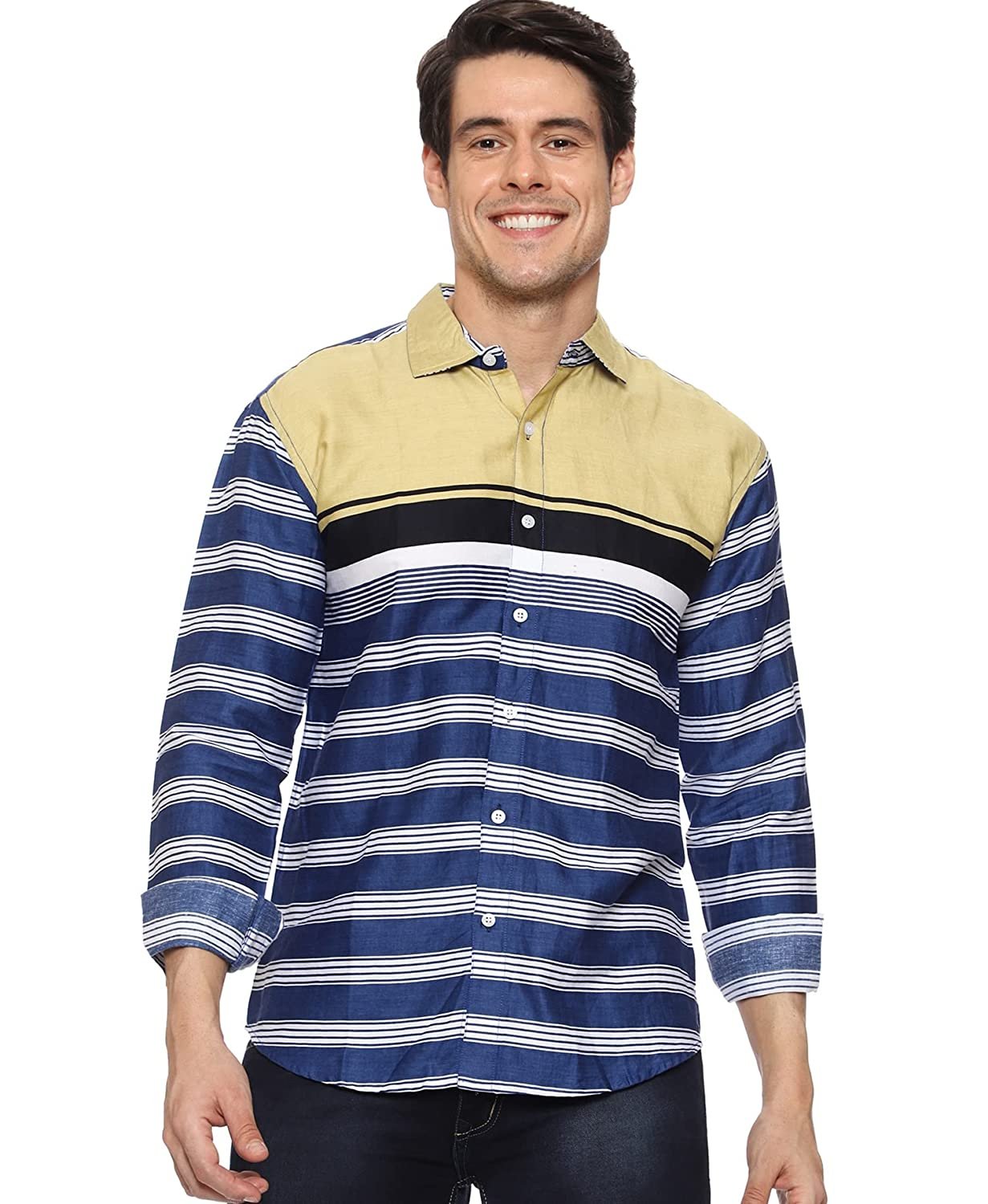 IndoPrimo Men’s Regular Fit Cotton Casual Shirt