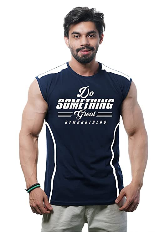 GYMBROTHERS Men’s Gym Vest Tanktop for Workout, Bodybuilding, Fitness & Training Do Something Great