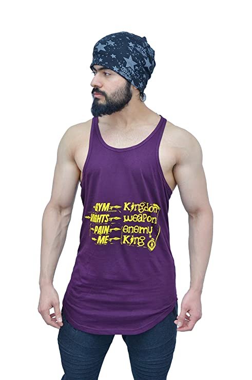 Anax Aesthetics Longline Arc Spartan Quote Gym Wear, Sleeveless Gym Stringer, Men’s Vest, Gym Vest, Tank Top, Sando Vest