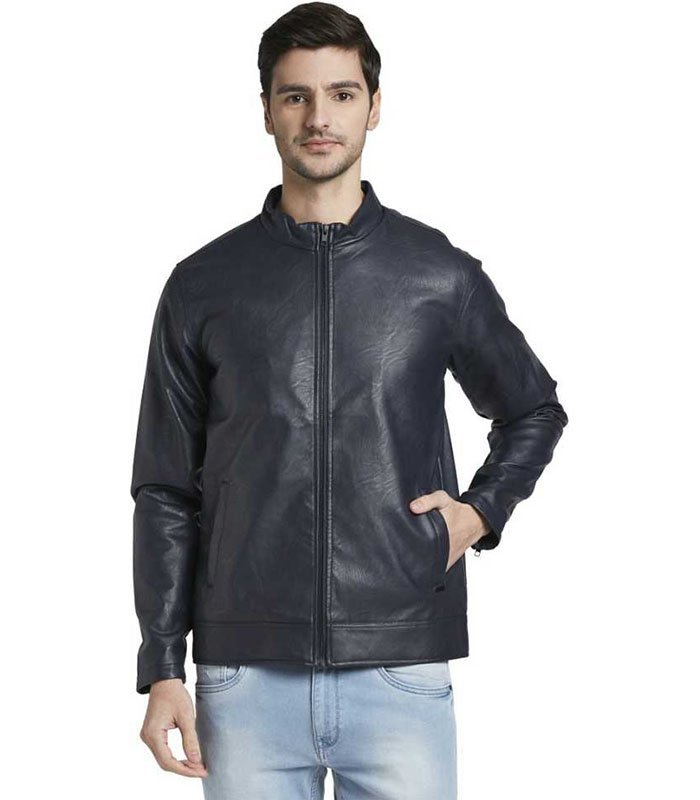 PAX Full Sleeve Textured Men Leather Jacket